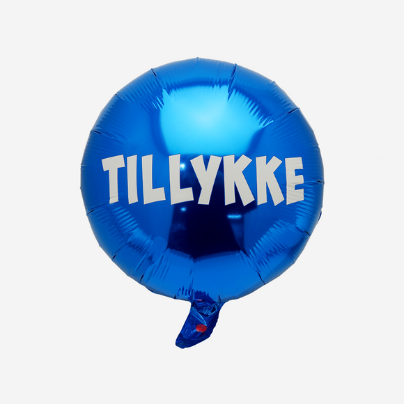Folie Ballon Blå: Tillykke