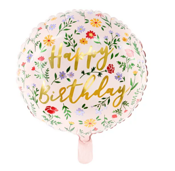 Folie Ballon: Blomster Happy