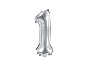 Folieballon tal "1" Sølv