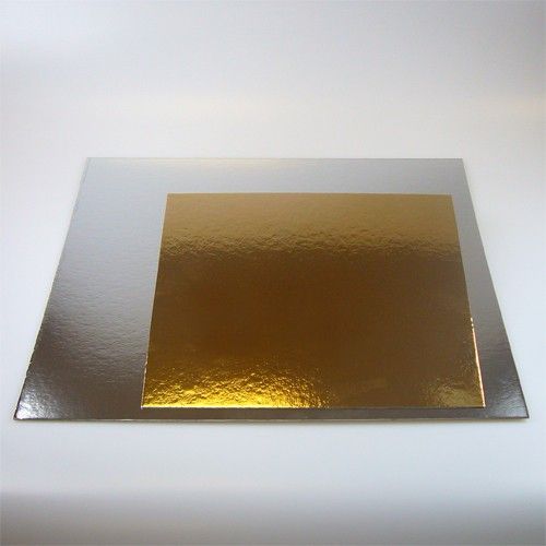Kagepap 30x30 - Guld/sølv