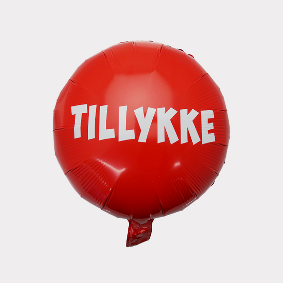 Folie Ballon Rød: Tillykke
