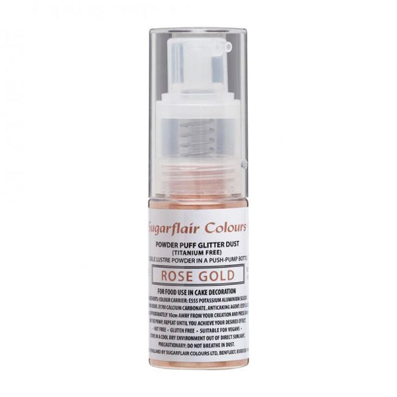 Sugarflair Glitter Spray pump - Rose Gold