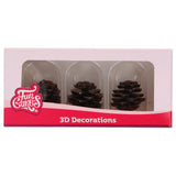 FunCakes 3D Chokolade dekorationer Kogler – 3 stk.
