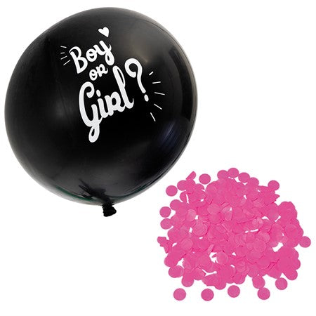 Gender reveal ballon - Pink confetti