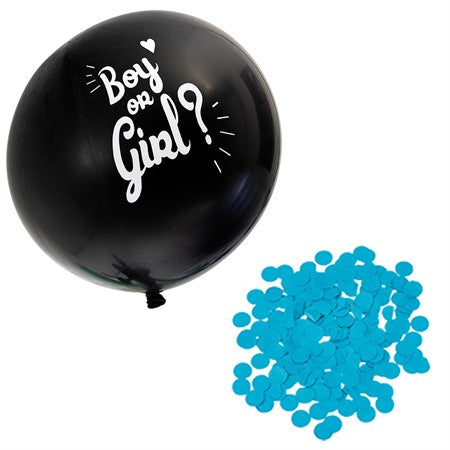 Gender reveal ballon - Blå confetti