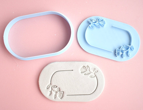 Udstikker med præger til ler - Bordkort blomst