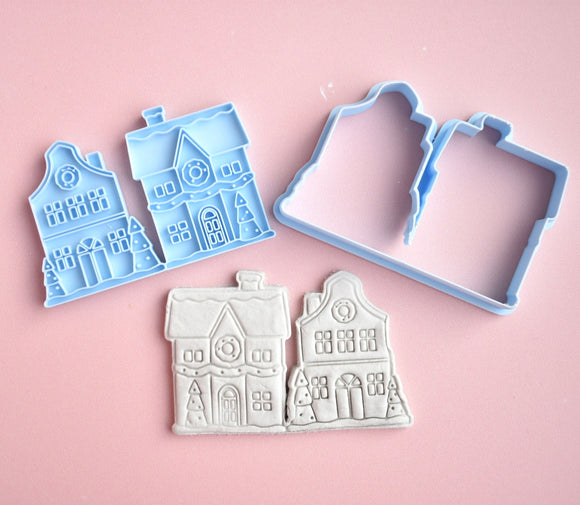 Udstikker med præger til ler - Julehuse