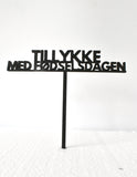 Kagetopper - Tillykke med fødselsdagen (Sort)