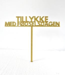 Kagetopper - Tillykke med fødselsdagen (Guld)