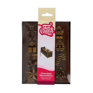 Chokolade Dekorationer - Gold Christmas 12 stk.