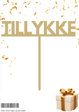 Kagetopper - Tillykke (Guld)