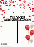 Kagetopper - Tillykke med fødselsdagen (Sort)