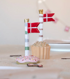 Keramik Fødselsdags Kage flag - 2 stk.