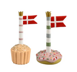 Keramik Fødselsdags Kage flag - 2 stk.