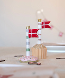 Keramik Fødselsdags Kage flag - 2 stk.