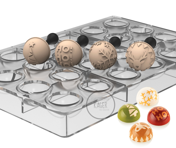Silikomart chokoladeform & 4 stempler - Christmas