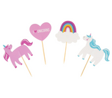 Cupcake & Topper sæt - Unicorn 24 stk