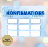 Konfirmand Skrabelod Blå | Print Selv (Digital fil)