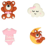 Wilton sukkerdekorationer - Baby Bliss Pink 8 stk.