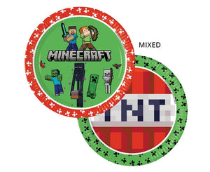 Pap tallerken - Minecraft 8 stk.