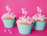 Fødselsdagslys - Flamingo 5 stk.